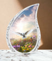 Large Classic Dove Urn for ashes, includes velvet pouch.