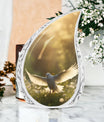 large Dove Cremation Urn, with modern design.