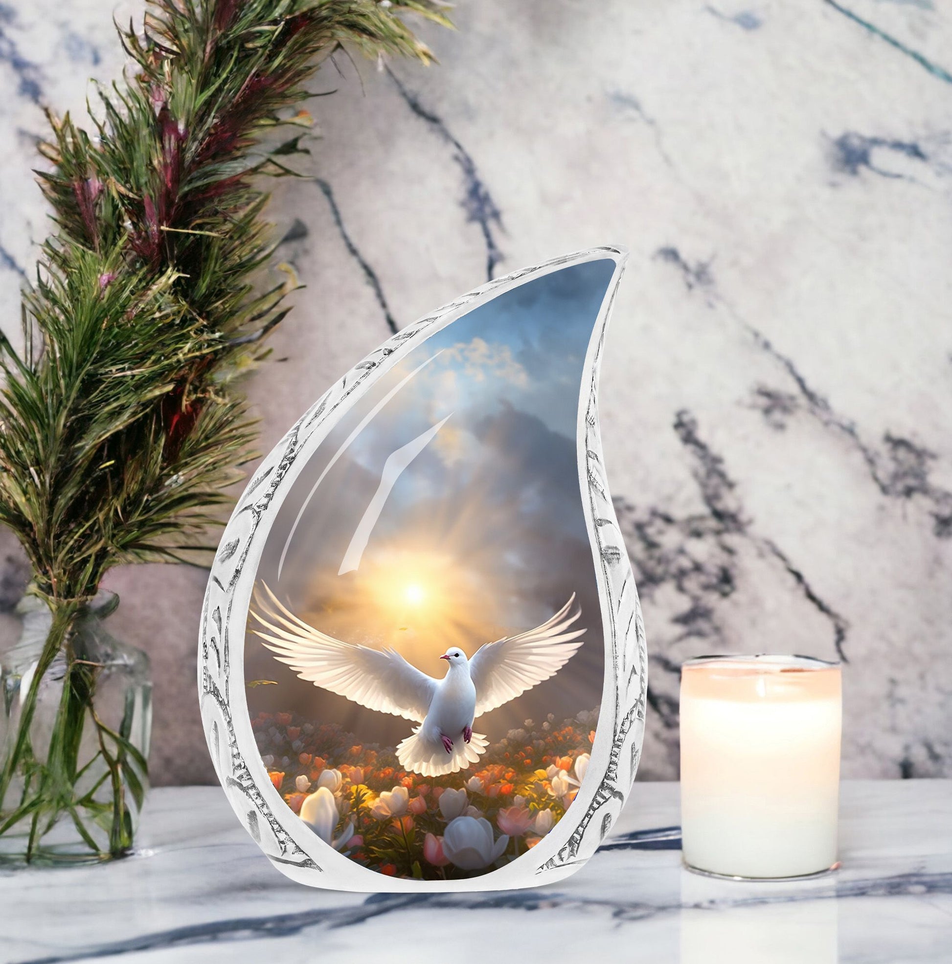 Large Dove Memorial Urn for cremation