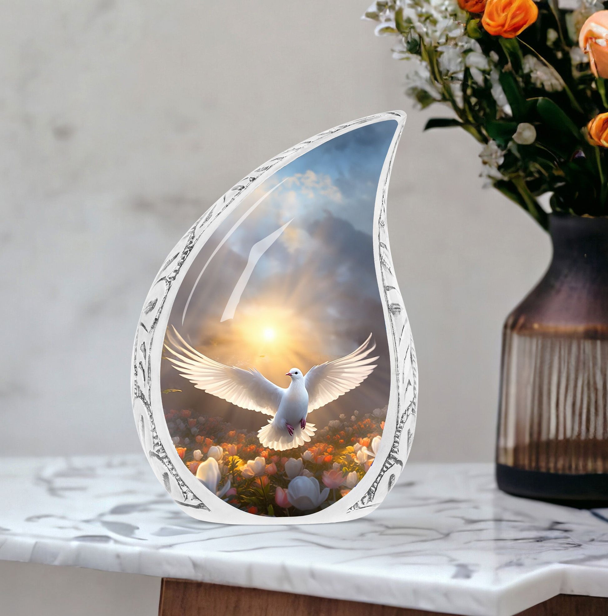 Large Dove Memorial Urn for cremation