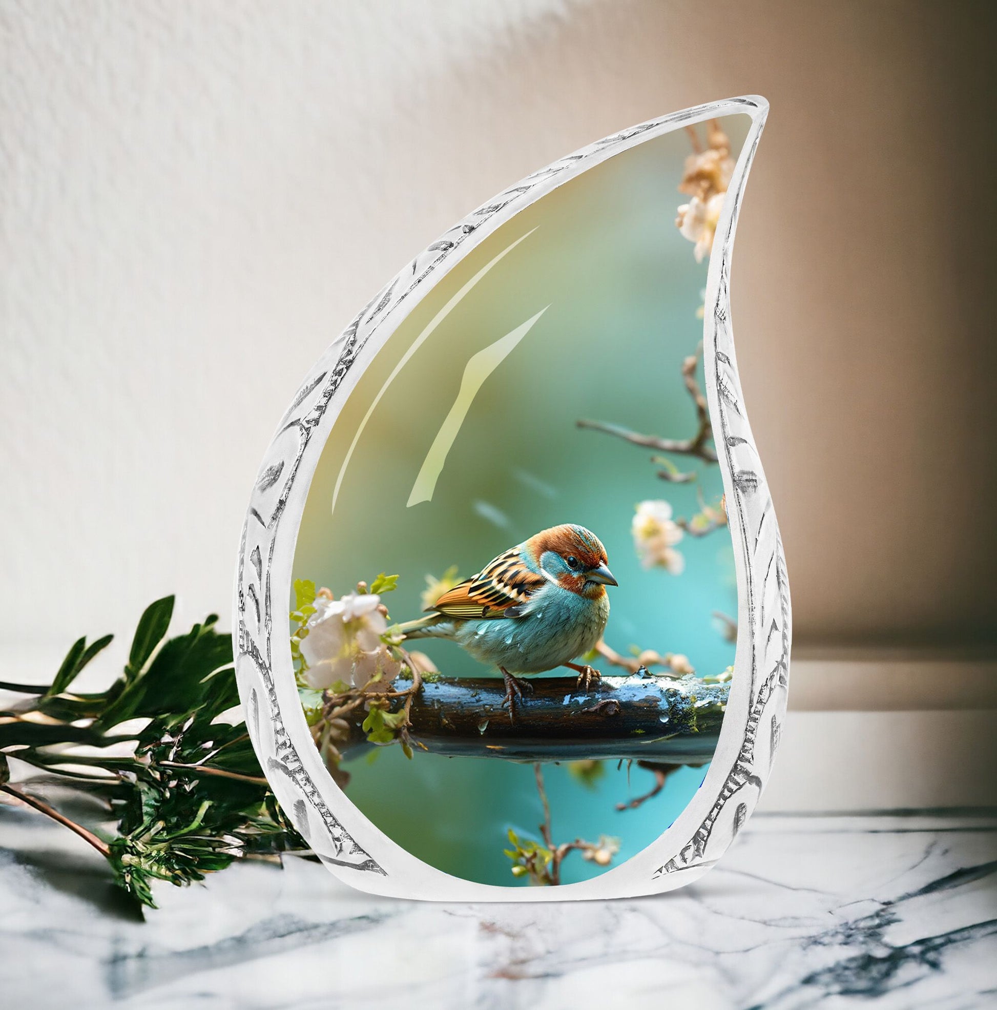 Golden Sparrow Memorial Urn For Funeral