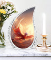 Red Phoenix classic urn for Storing adult human ashes.