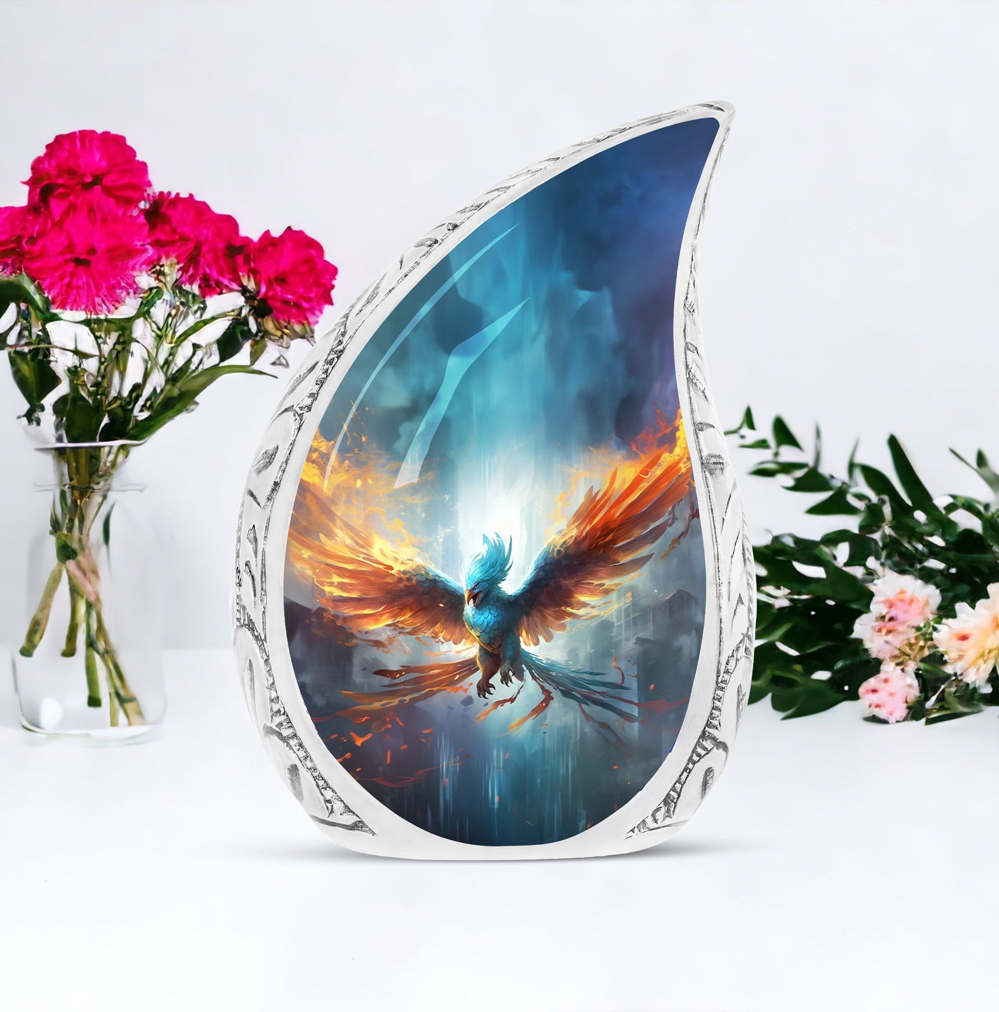 Classic Blue Phoenix Cremation Urn