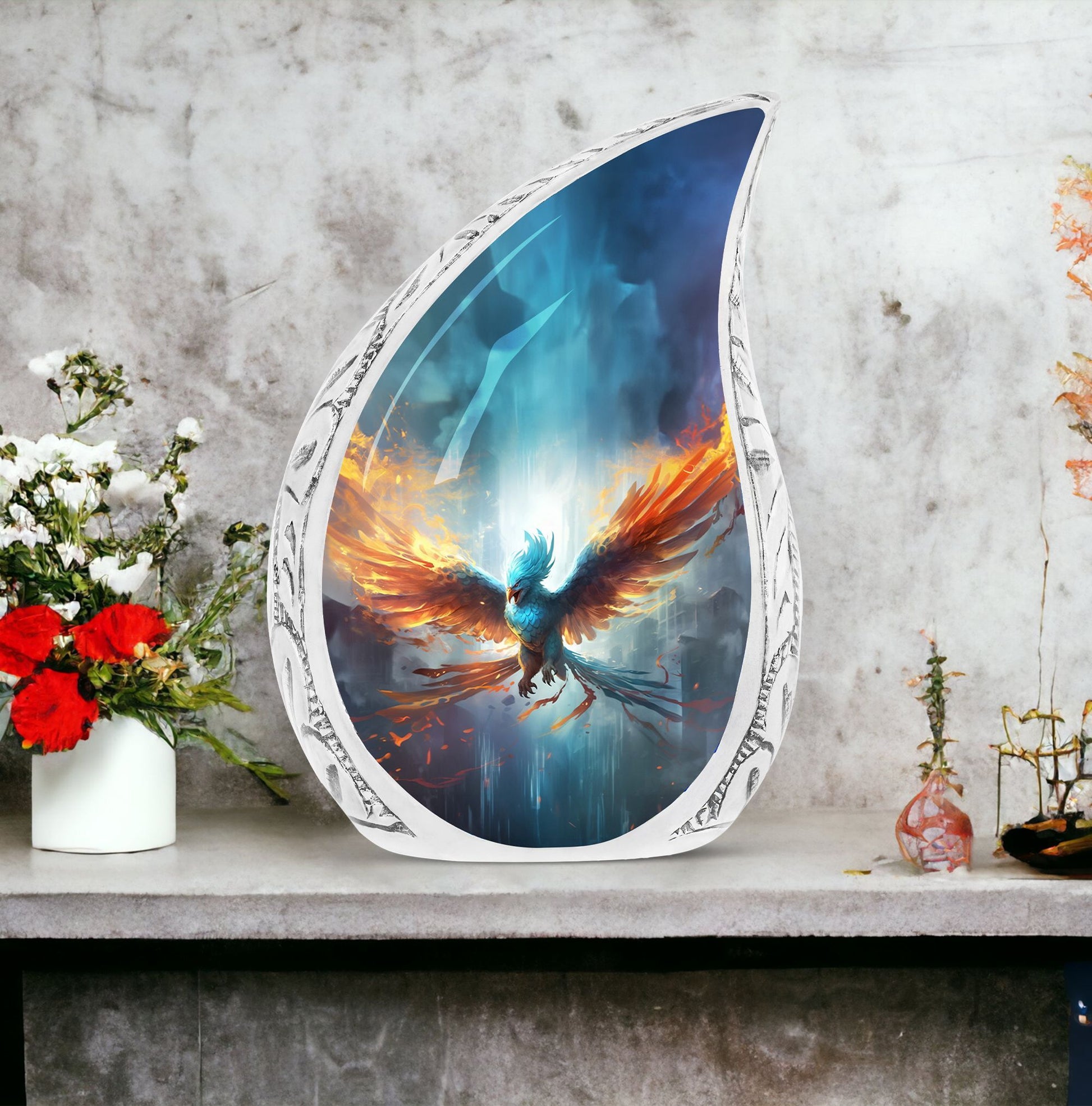 Classic Blue Phoenix Cremation Urn