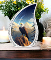 Aluminium Eagle in mountains Cremation Urn.