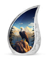 Aluminium Eagle in mountains Cremation Urn.