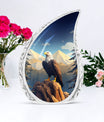 Aluminium Eagle in mountains Cremation Urn.