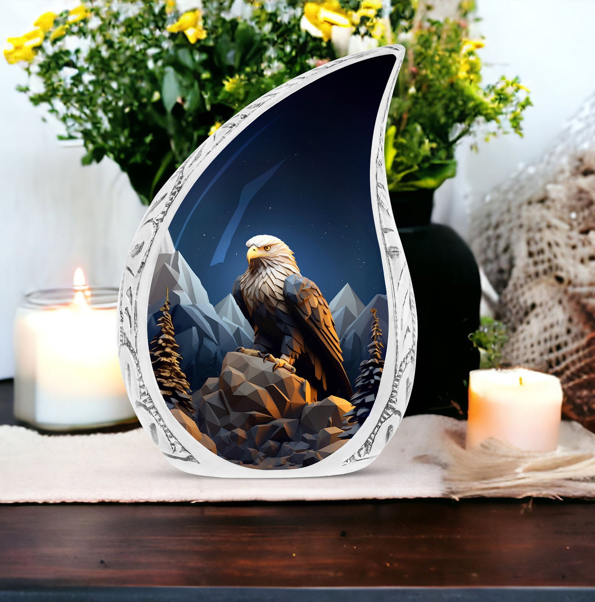 3 inch Eagle Memorial Urn for funeral decor.