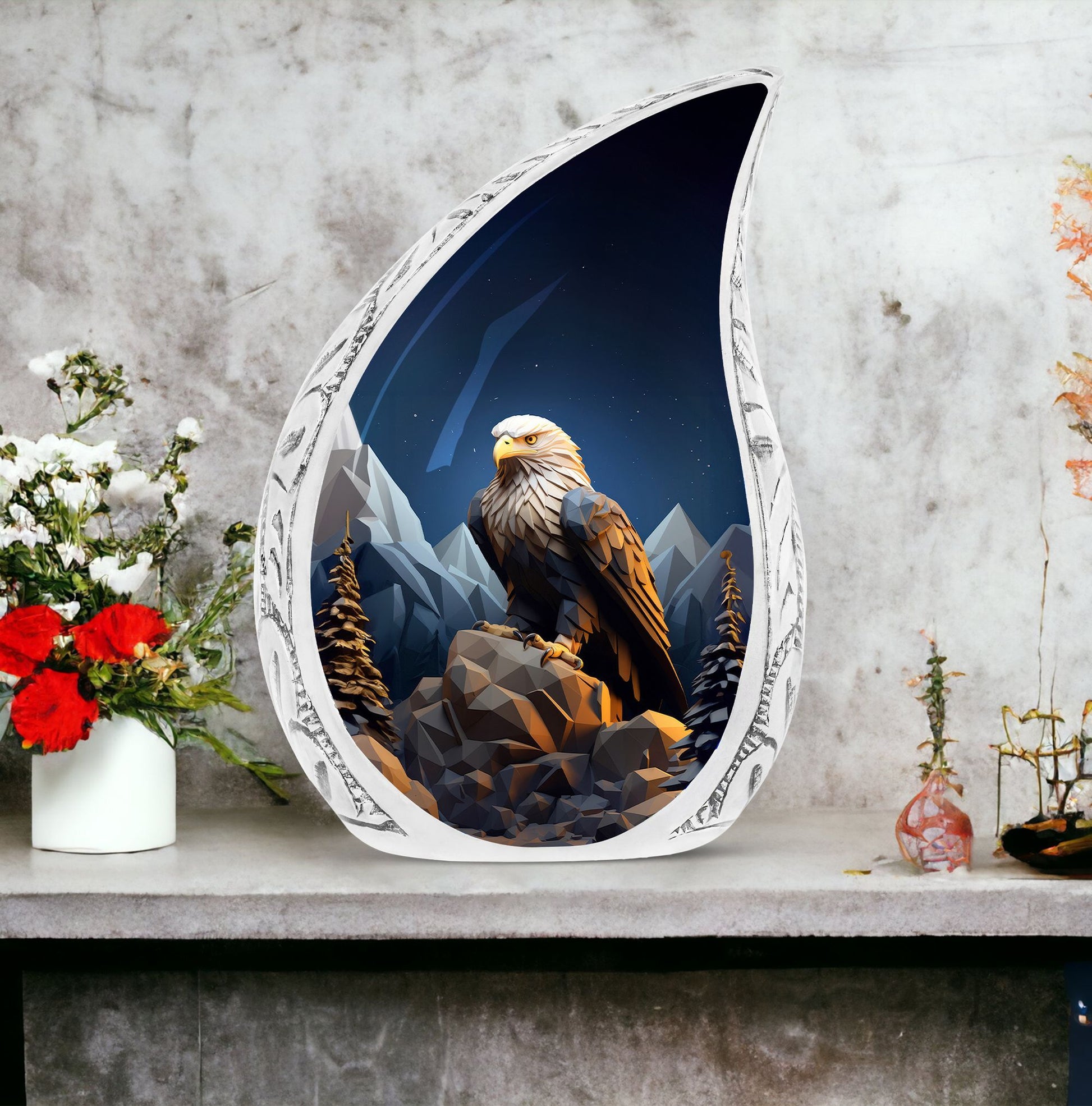 3 inch Eagle Memorial Urn for funeral decor.