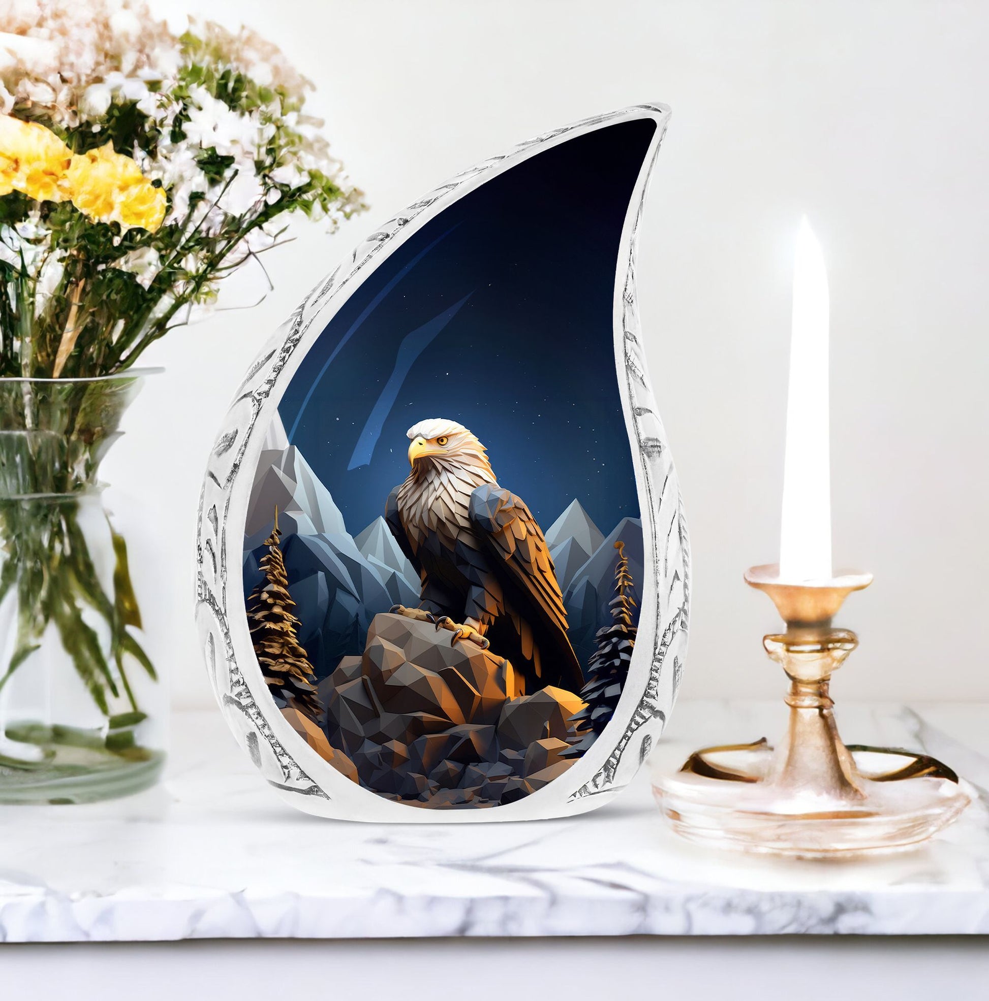 3 inch Eagle Memorial Urn for funeral decor.