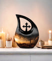 Jesus Christ Urn, Cross Drop design, personalized urn 