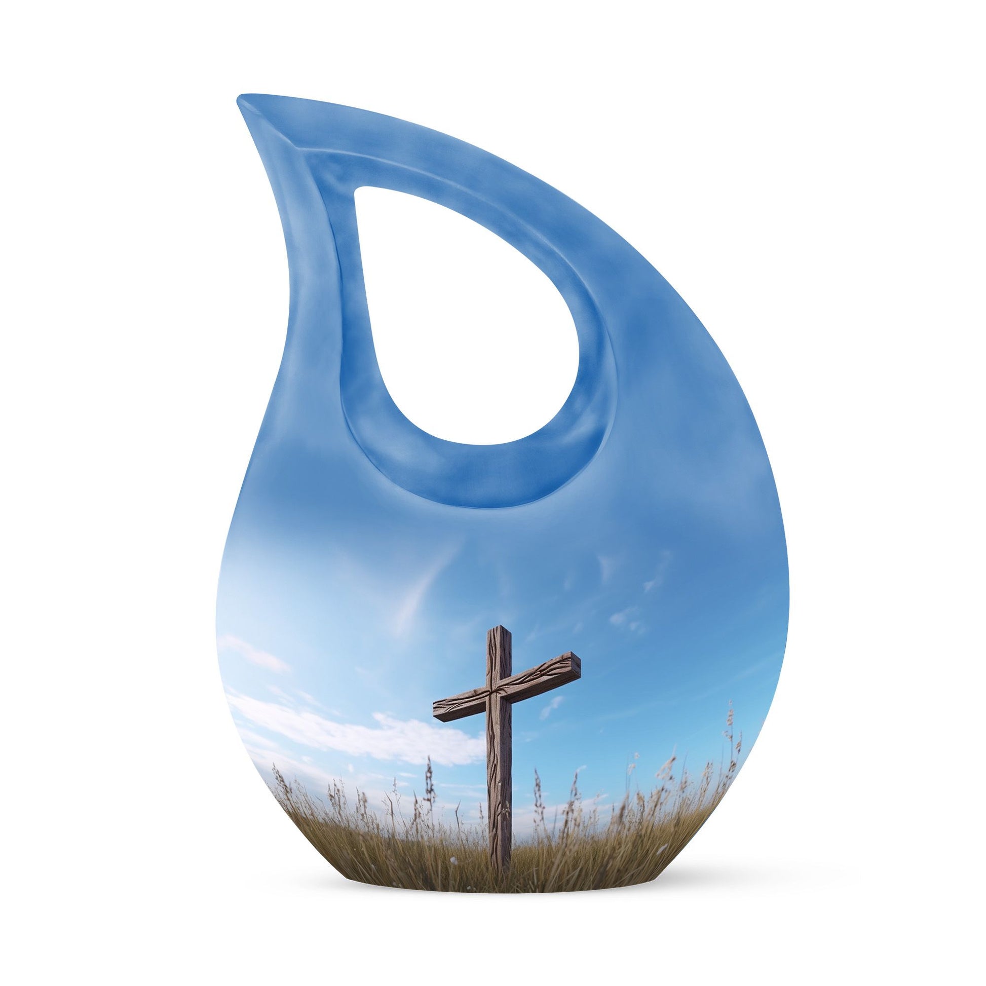 10 inch Jesus Christ Urn with Cross Drop design 