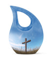 10 inch Jesus Christ Urn with Cross Drop design 