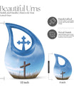 10 inch Jesus Christ Urn with Cross Drop design 