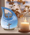 10 inch Jesus Christ Urn with Cross Drop design 