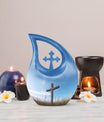 10 inch Jesus Christ Urn with Cross Drop design 