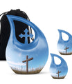 10 inch Jesus Christ Urn with Cross Drop design 