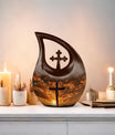 10-inch Jesus Christ Urn, Cross Drop design, Keepsake 