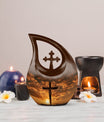 10-inch Jesus Christ Urn, Cross Drop design, Keepsake 