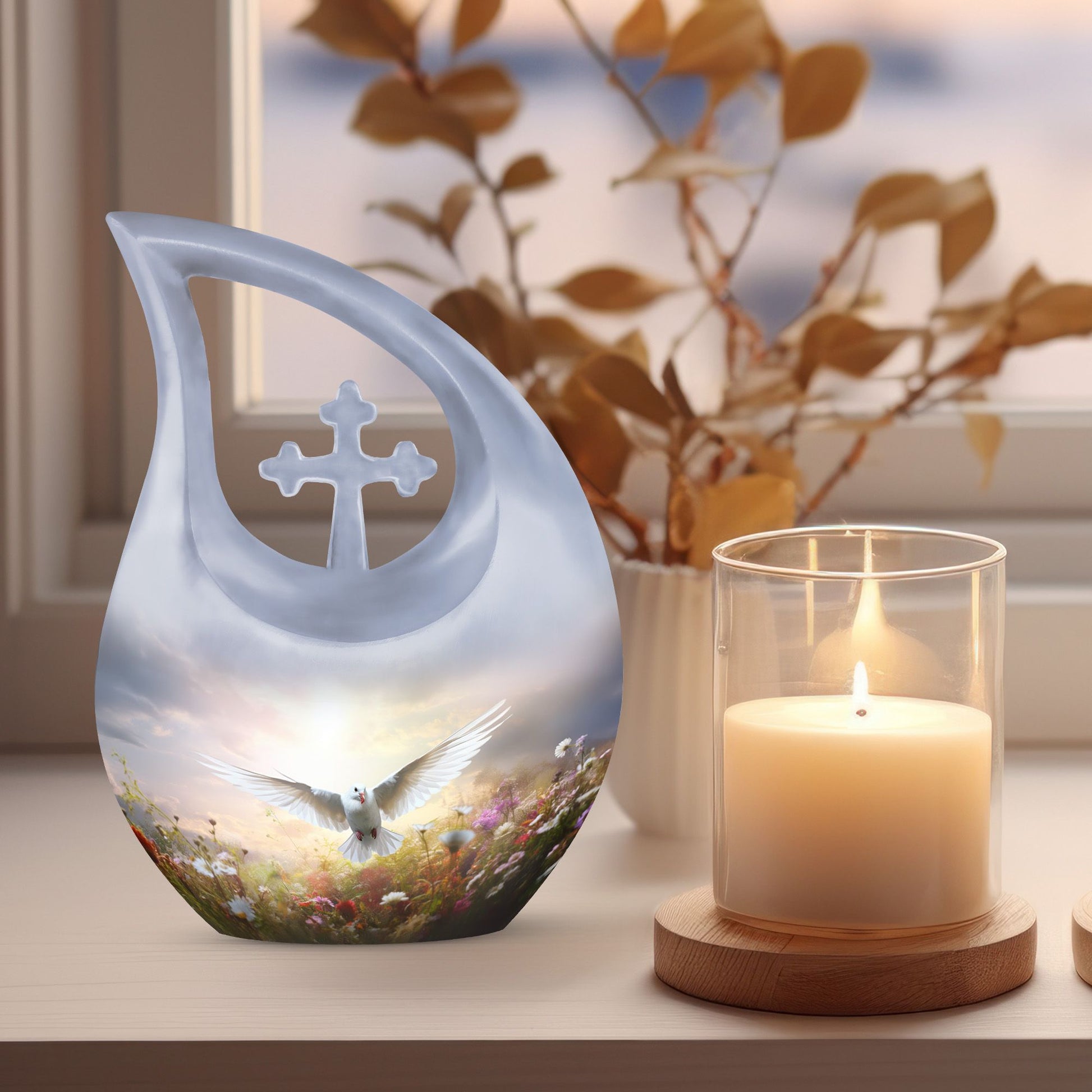 Dove Bird themed Keepsake Urn