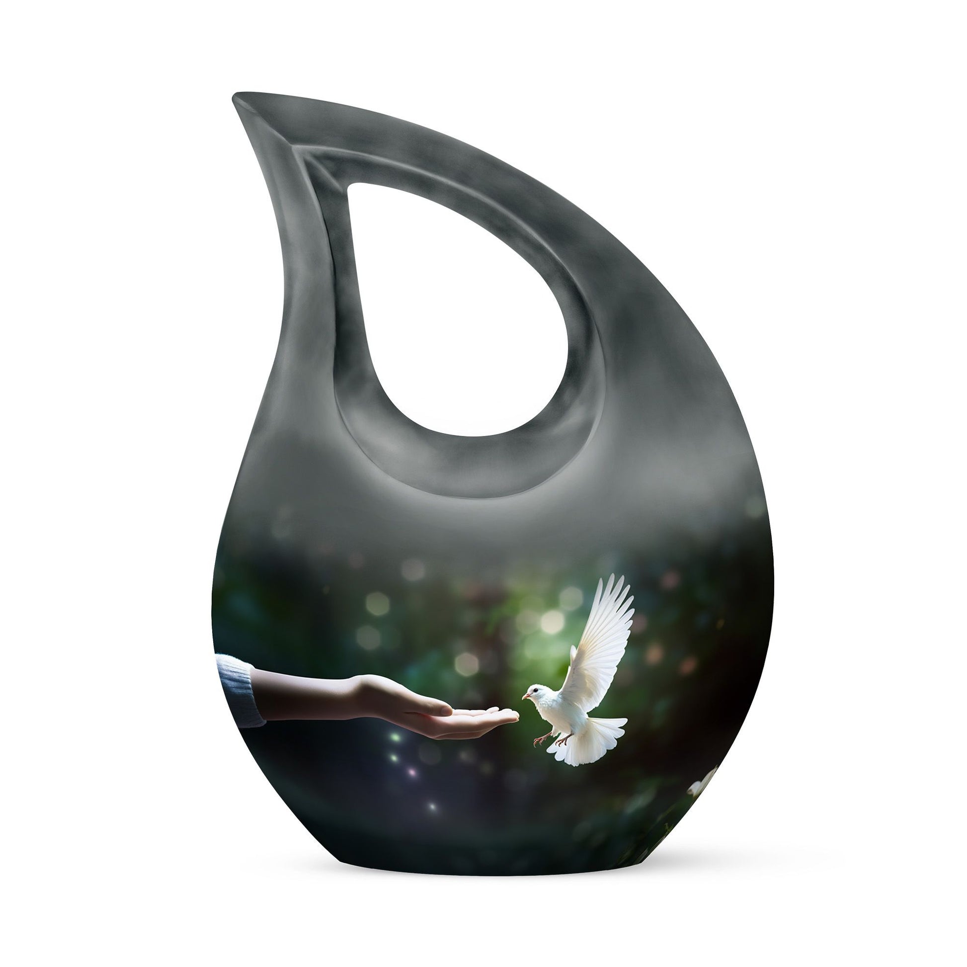 Dove bird design on 10-inch Cross Drop Dove Urn,