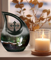 Dove bird design on 10-inch Cross Drop Dove Urn,