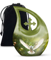 10-inch Dove Bird Urn, Cross Drop design