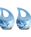 10-inch Dove Bird Urn with Cross Drop design, 