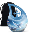 10-inch Dove Bird Urn with Cross Drop design, 