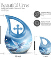 10-inch Dove Bird Urn with Cross Drop design, 