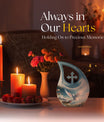 10-inch Dove Bird Urn with Cross Drop design, 