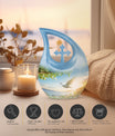 10-inch Dove Bird Urn with Cross Drop design, personalized 