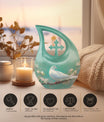 10-inch Dove Bird Urn for ashes with Cross Drop design