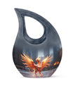 Phoenix themed Cross Drop Personalized Urn for Human Ashes,