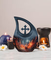 Cross Drop Phoenix urn with personalized engravings