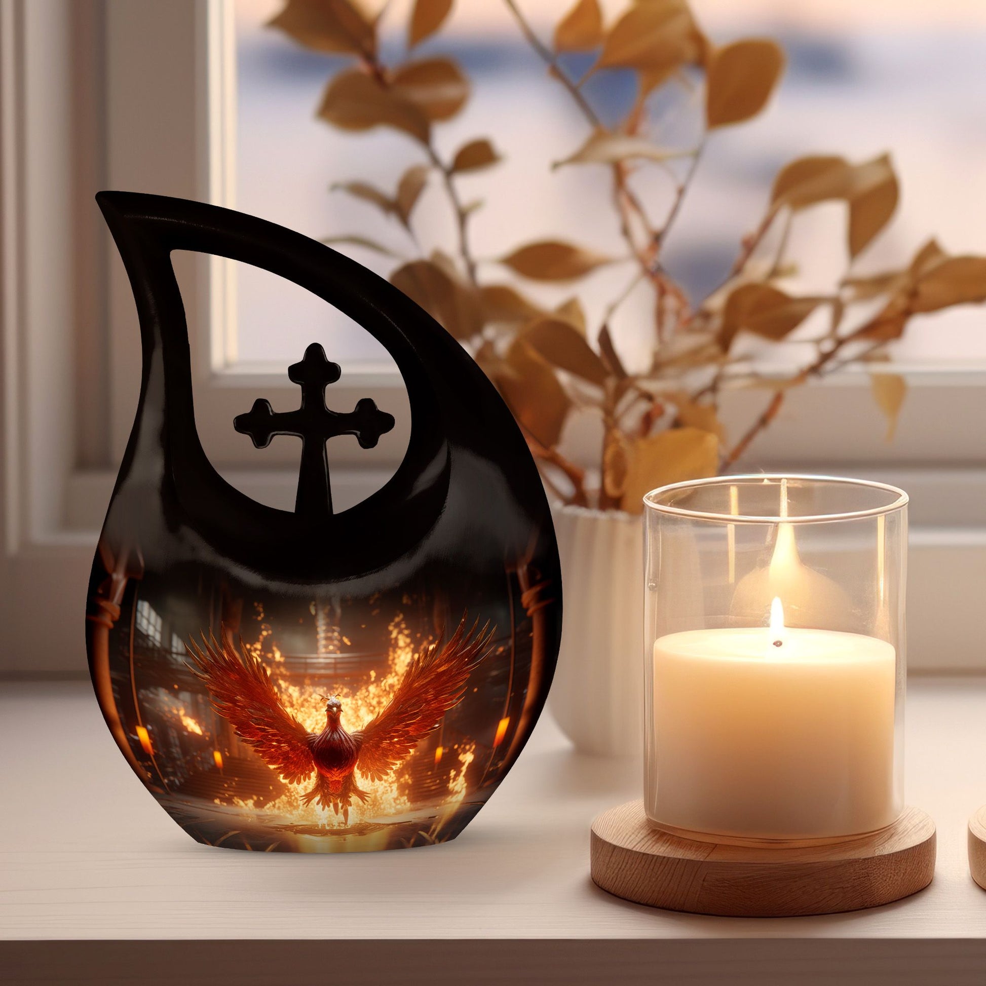 Phoenix Urn with Cross Drop design, 