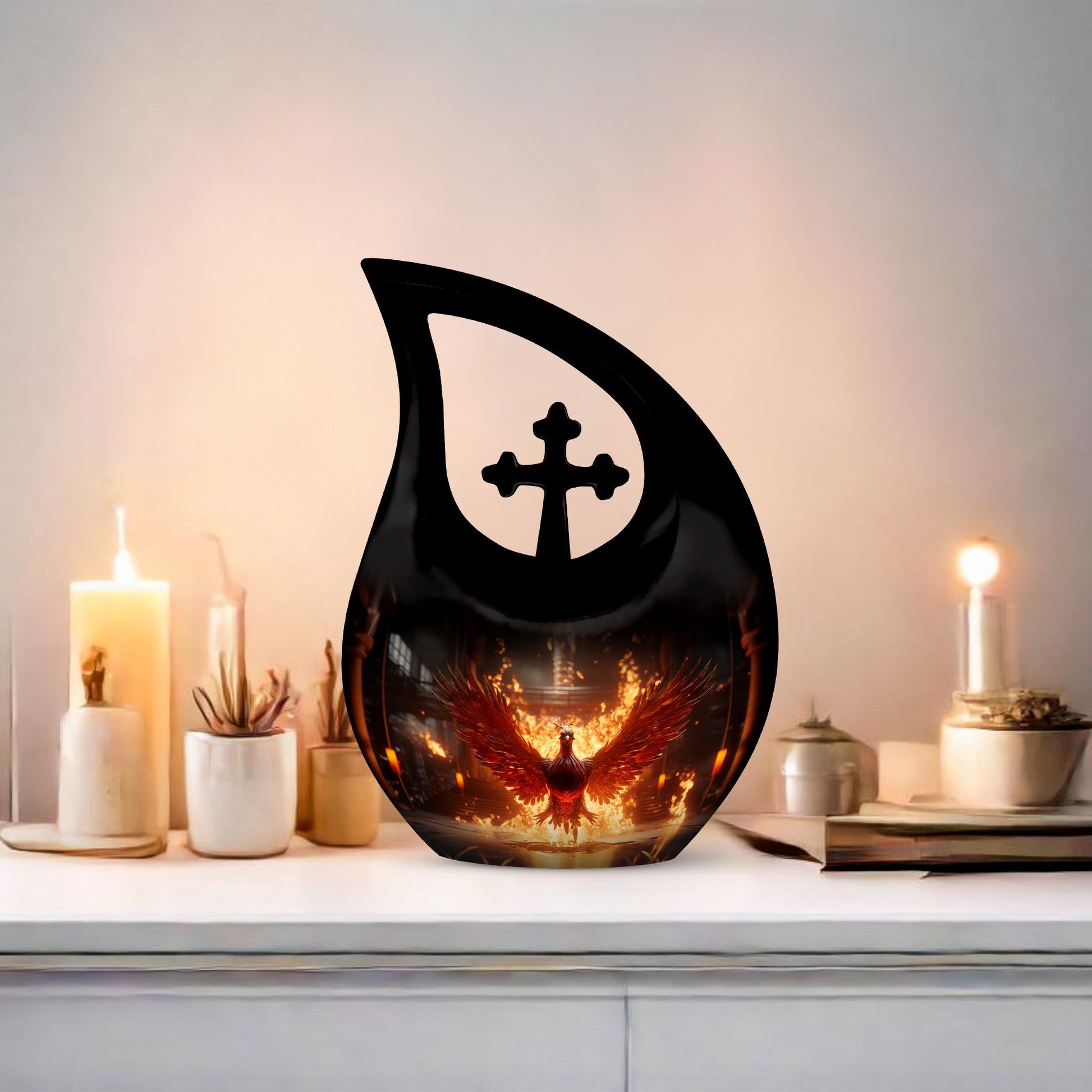 Phoenix Urn with Cross Drop design, 