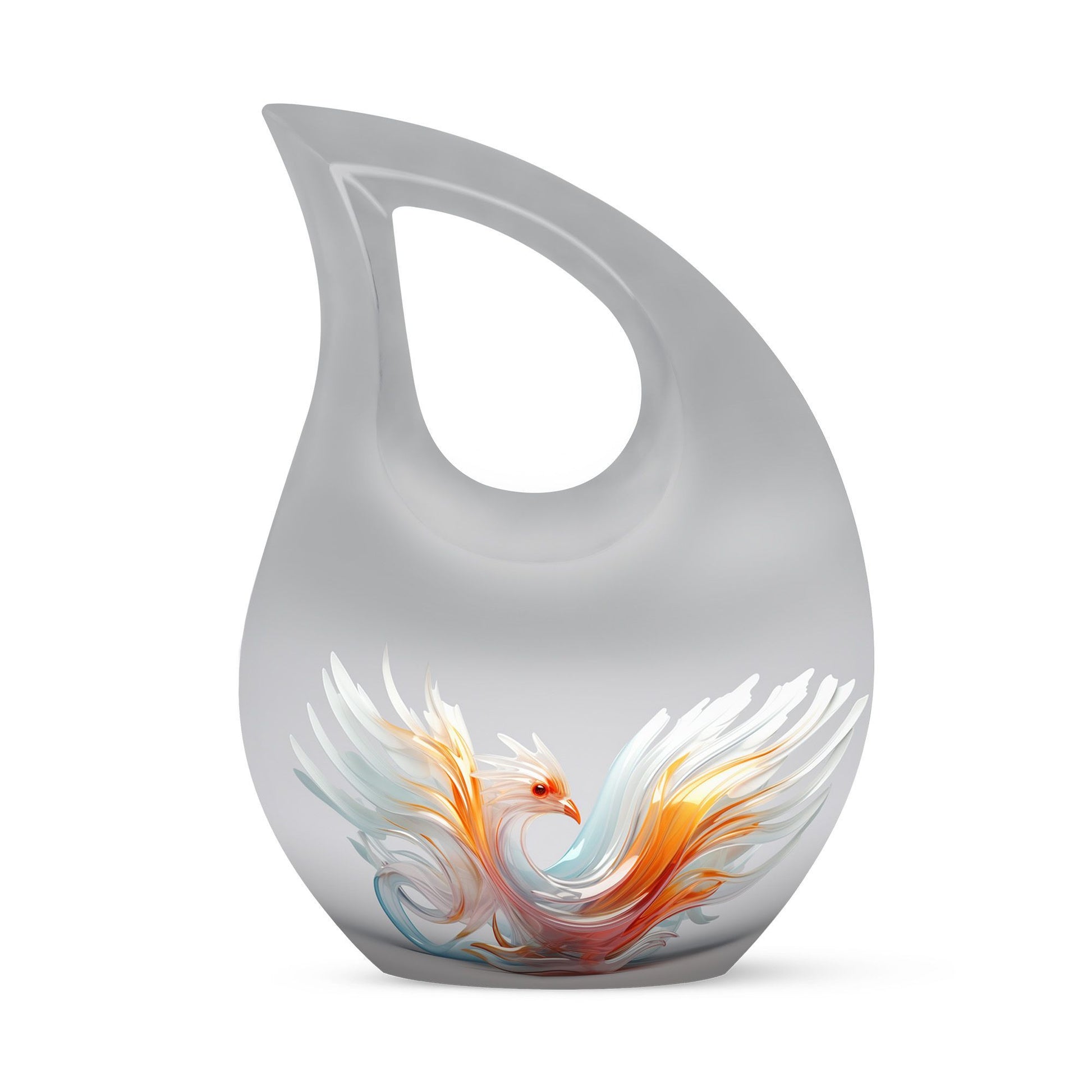 Phoenix Urn, 10 Inch Cross Drop Memorial Urn 