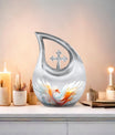 Phoenix Urn, 10 Inch Cross Drop Memorial Urn 