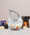 Phoenix Urn, 10 Inch Cross Drop Memorial Urn 