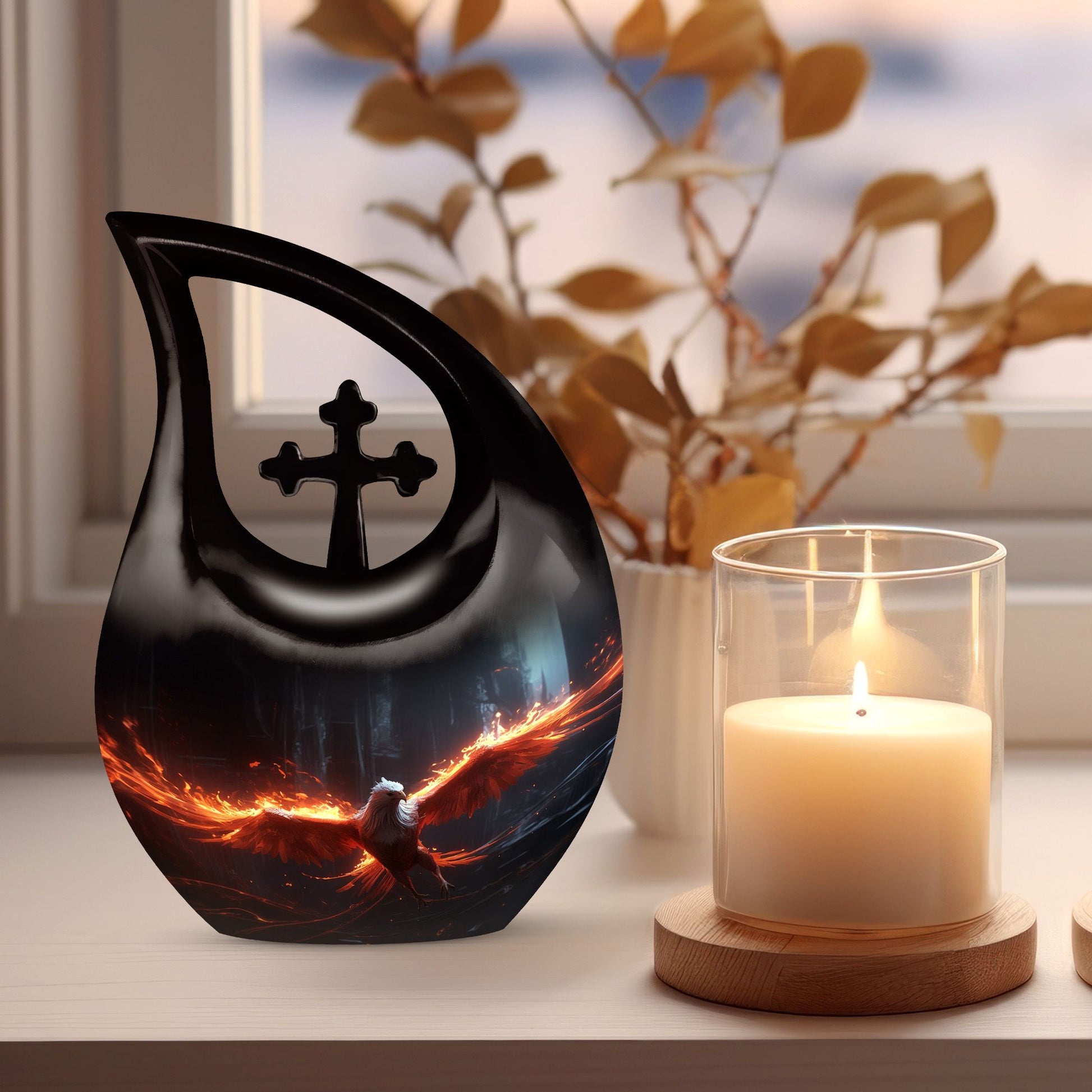 10-inch Phoenix Urn, Small Urns For Ashes For Adults 