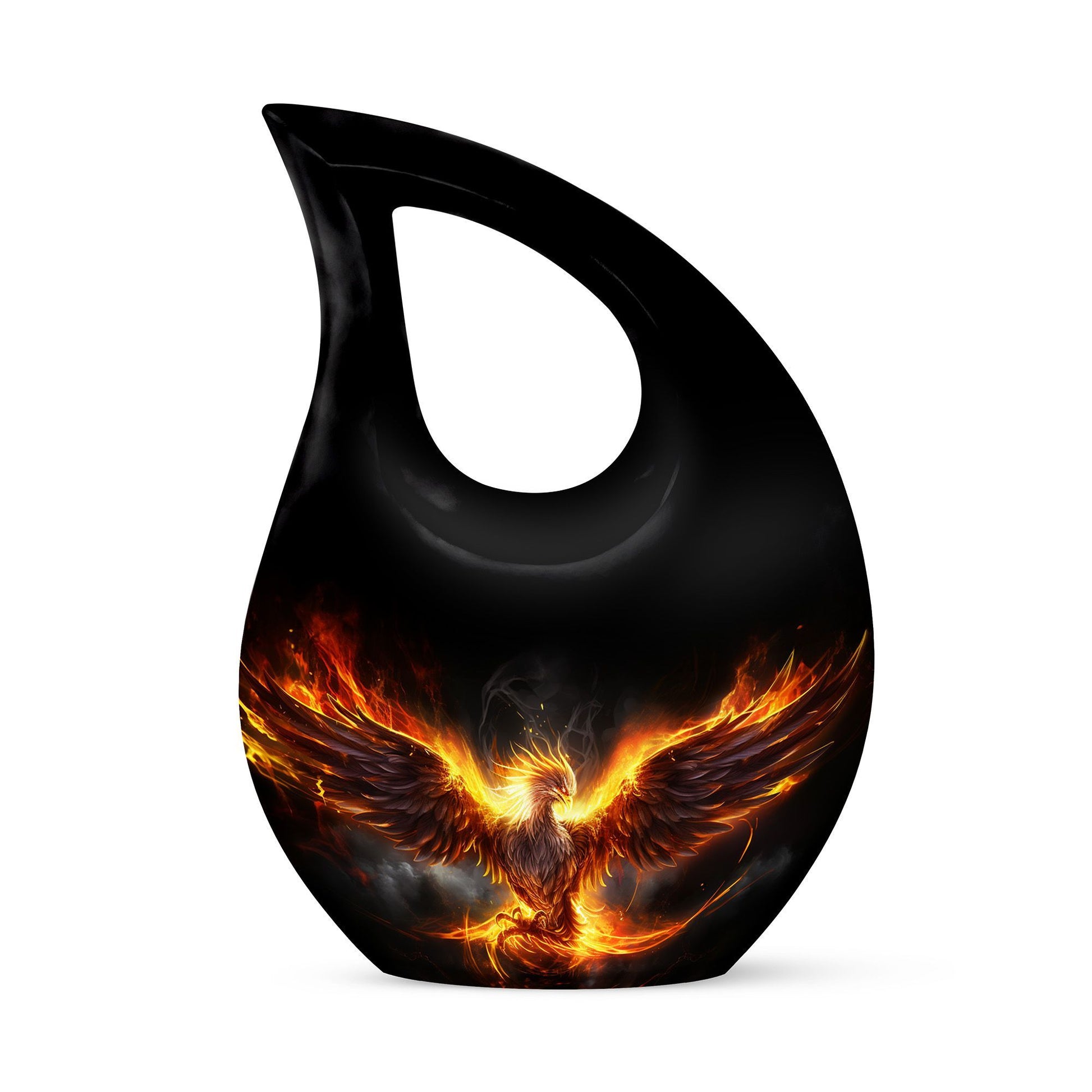 Phoenix themed 10 Inch Aluminium Biodegradable Urn, 