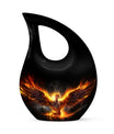 Phoenix themed 10 Inch Aluminium Biodegradable Urn, 