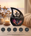 10 inch Phoenix Urn with modern Cross Drop design,