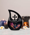 10 inch Phoenix Urn with modern Cross Drop design,