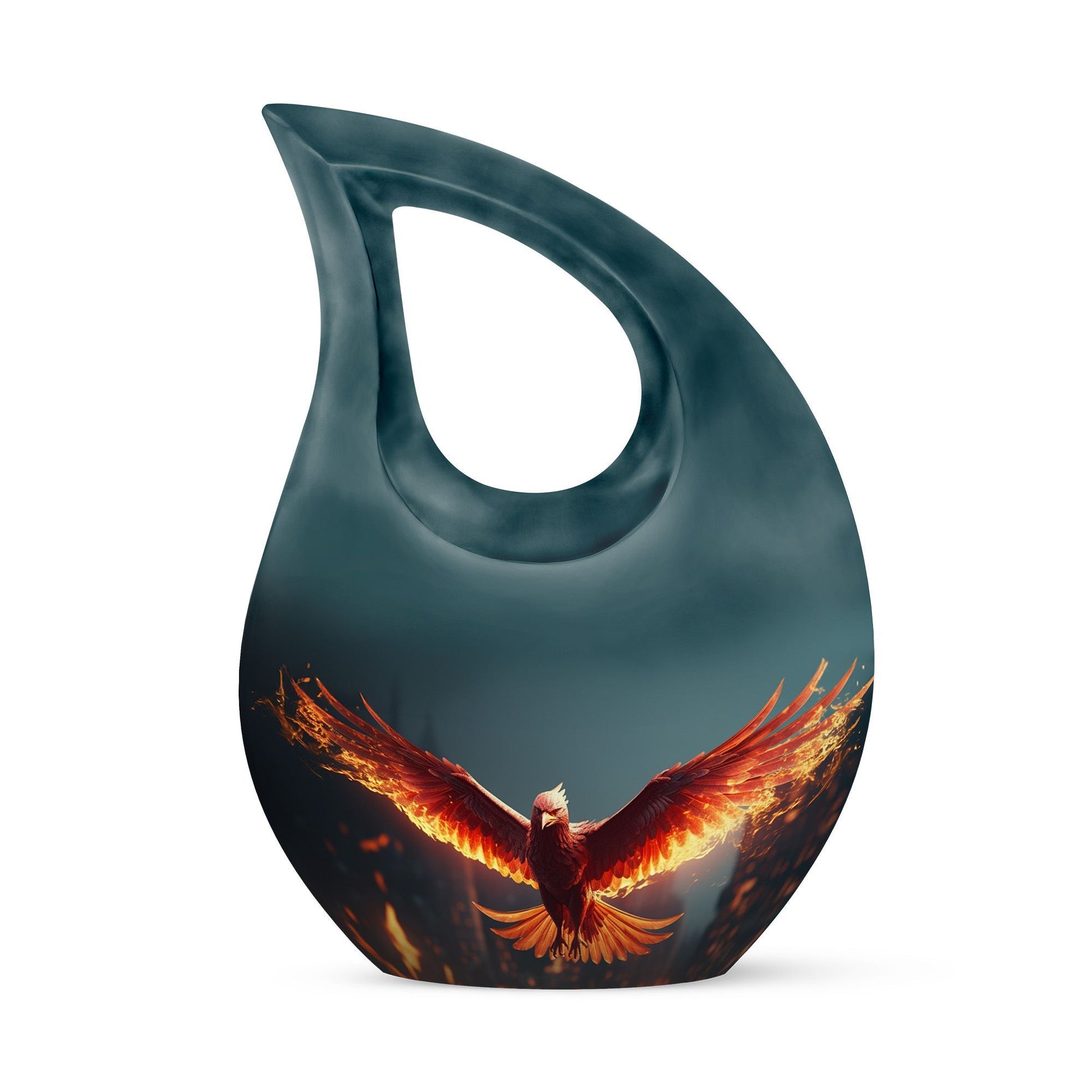 10-inch Phoenix Urn with Cross Drop design, a large ashes 