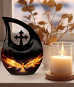 10-inch Large Phoenix Urn with Cross Drop 