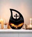 10-inch Large Phoenix Urn with Cross Drop 