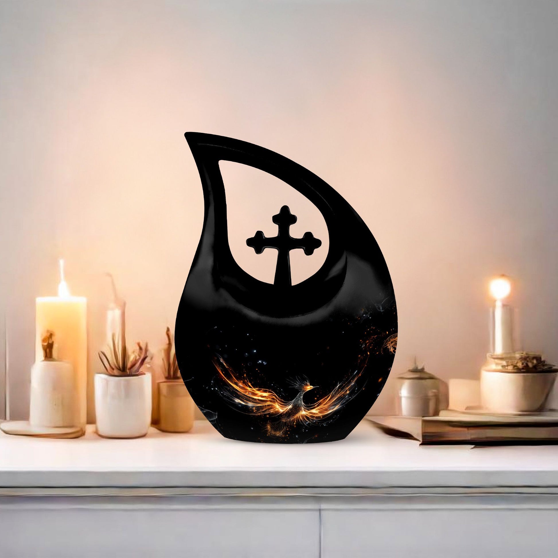 Phoenix Urn with Cross Drop design, Full Size