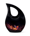 10-inch Phoenix Urn, Double Cremation Urn with Cross Drop 